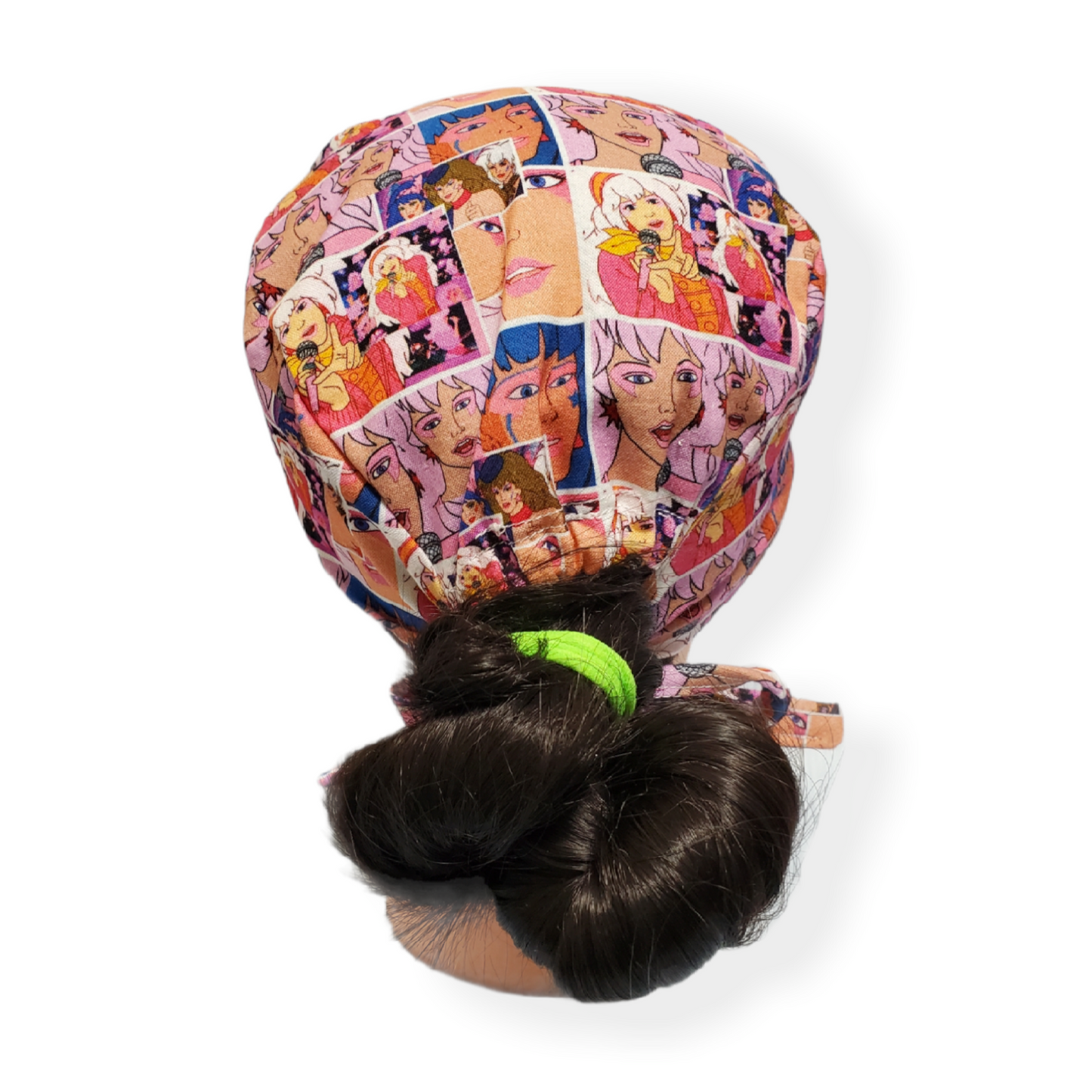 Short Hair Scrub Cap 80's Cartoon Singer Holograms