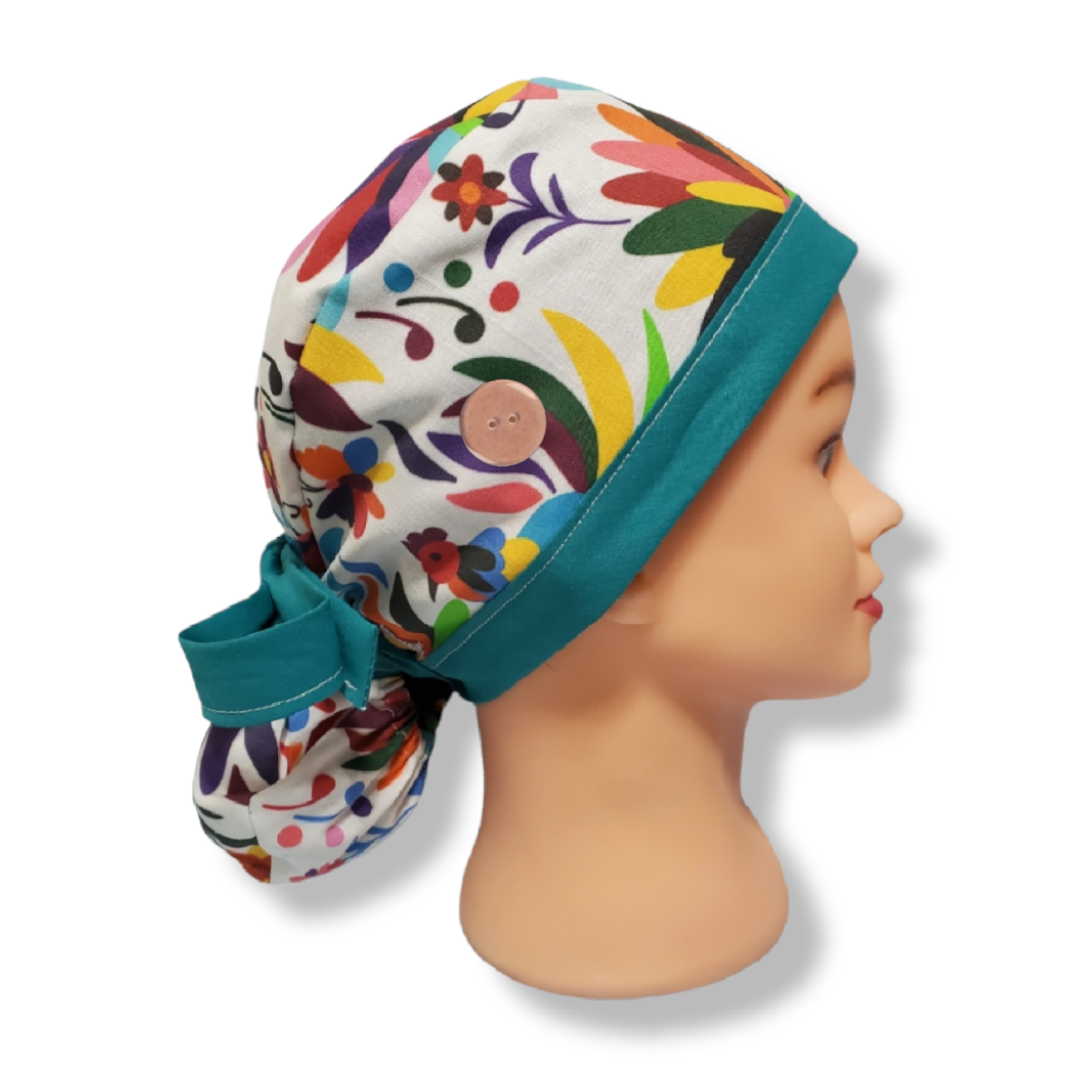 Patrón de bordado mexicano de gorro de exfoliación