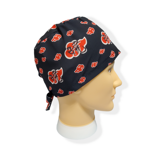 Gorro Médico Pelo Corto Rojo Aka Nubes con Letras
