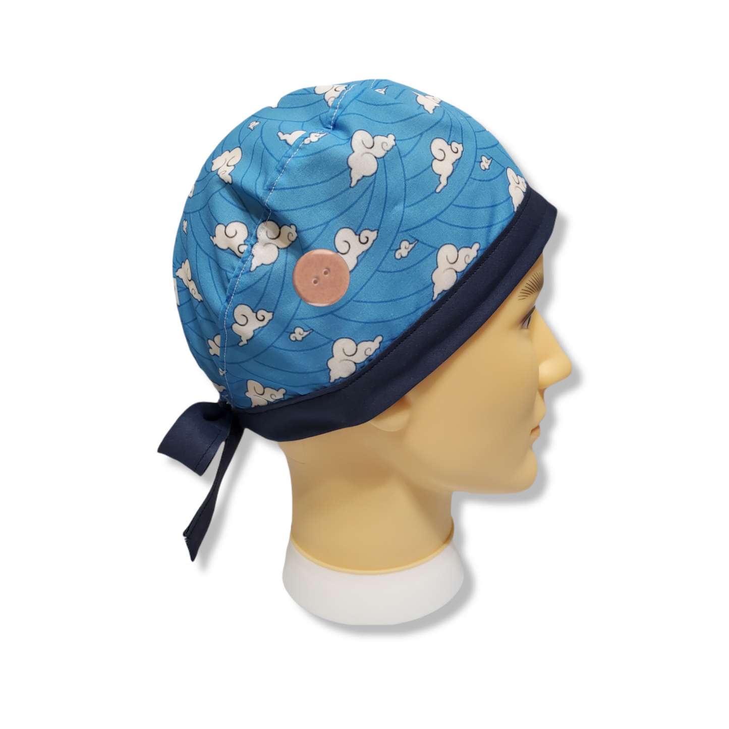 Gorro médico Color Band de pelo corto azul Sakonji