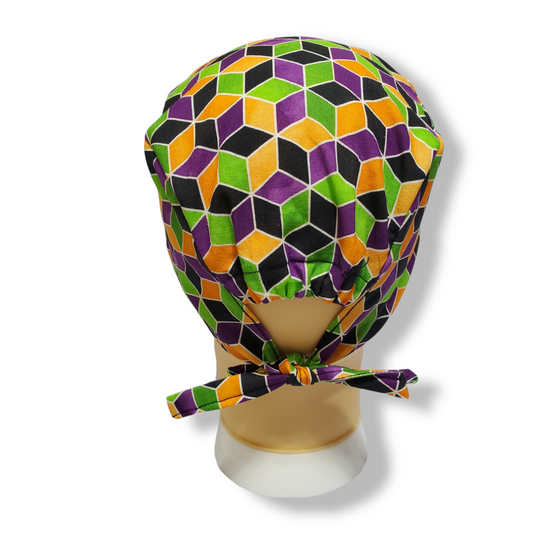 Gorro Médico de Pelo Corto Geométrico Japonés