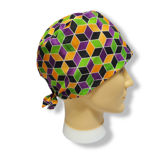 Gorro Médico de Pelo Corto Geométrico Japonés