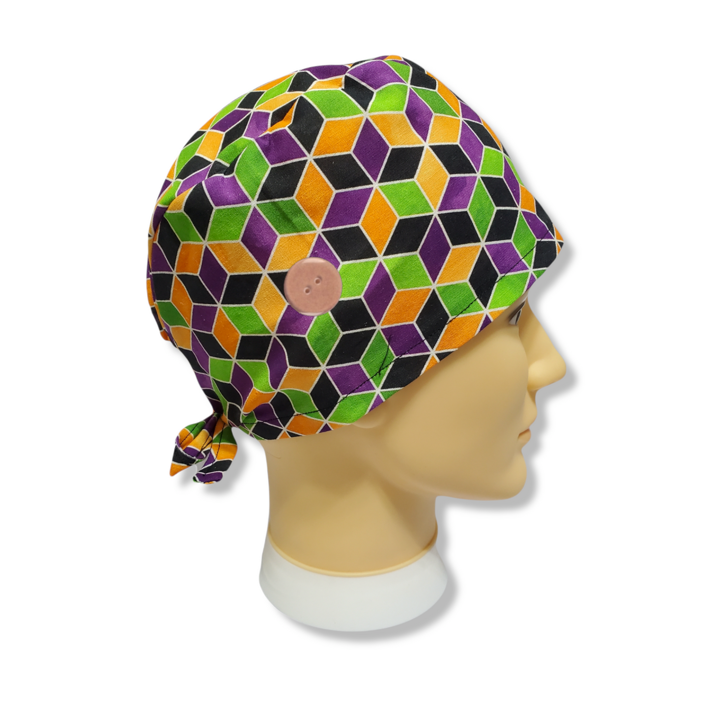 Gorro Médico de Pelo Corto Geométrico Japonés