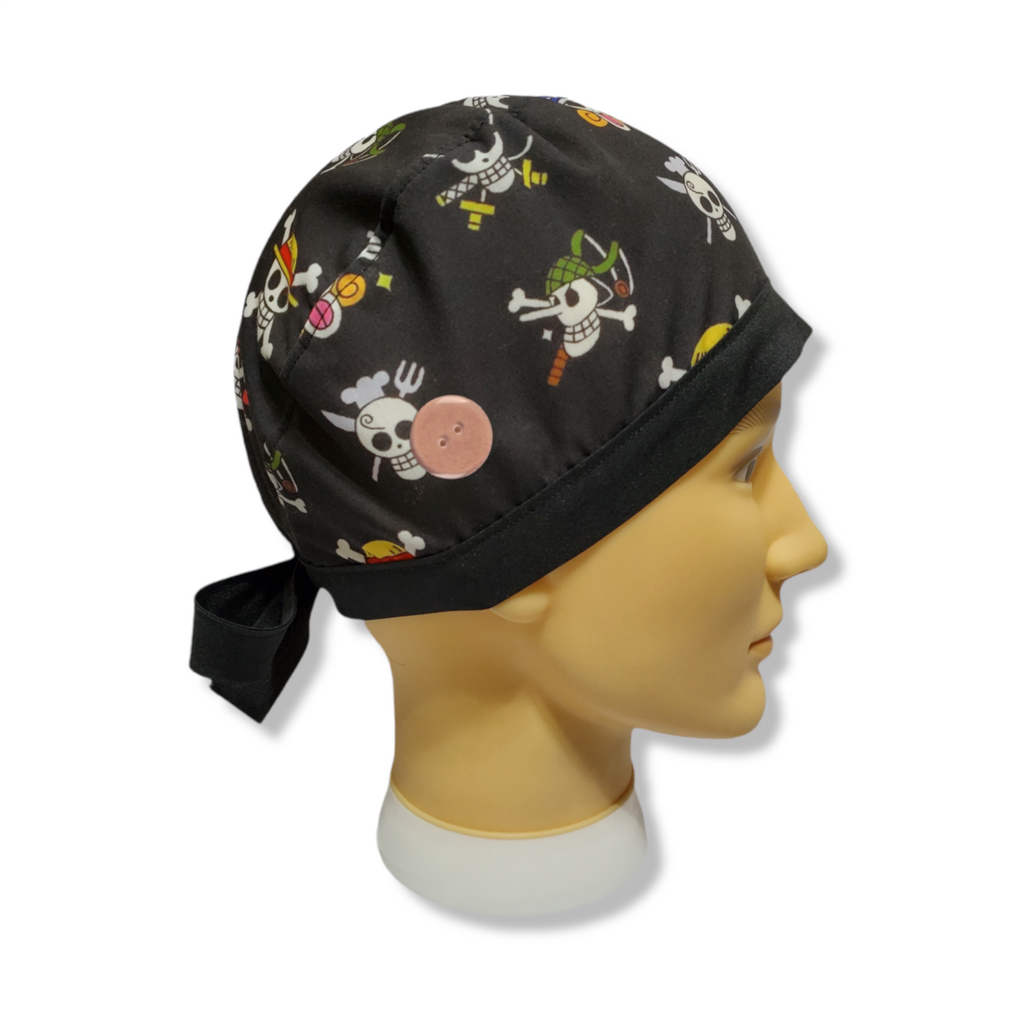 Gorro Médico Color Band Pelo Corto Calavera Pirata