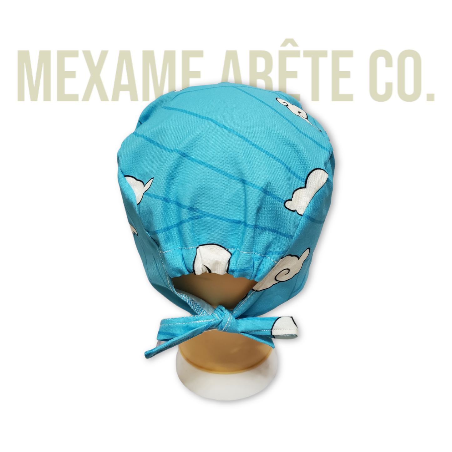Gorro Médico Pelo Corto Kimono Tradicional Japonés Azul Grandes Nubes Sakonji