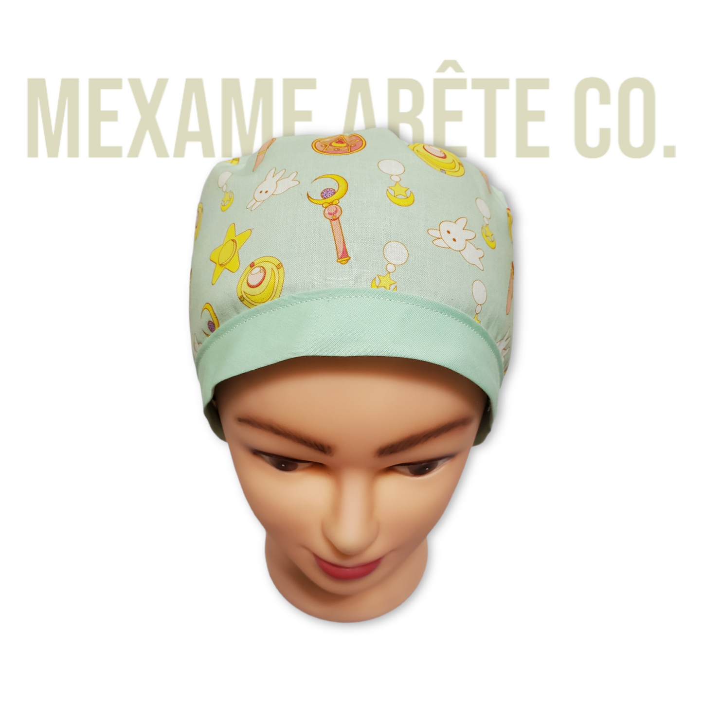 Gorro Médico Broches Conejito Pistacho