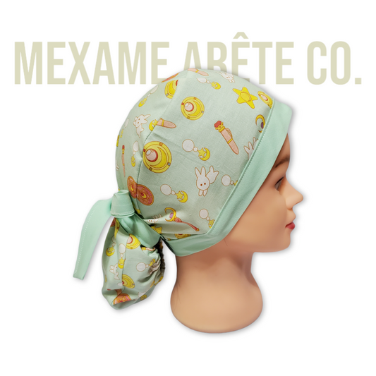 Gorro Médico Broches Conejito Pistacho