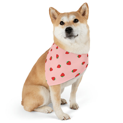 Strawberry Pet Bandana Moon Symbols Collar, kawaii lolita style pink anime pet cosplay, black bandana