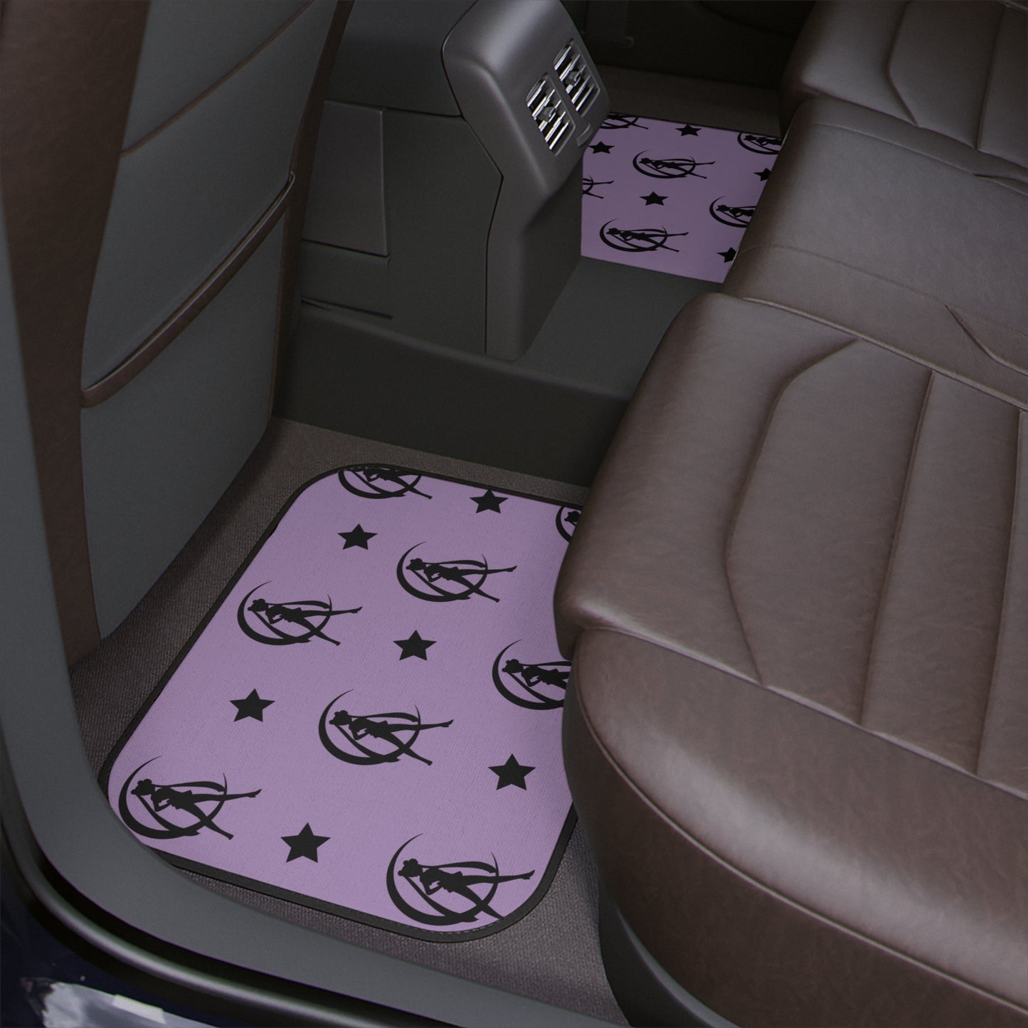 Car Floor Mats, 1pc Silhouette Purple and Black Moon