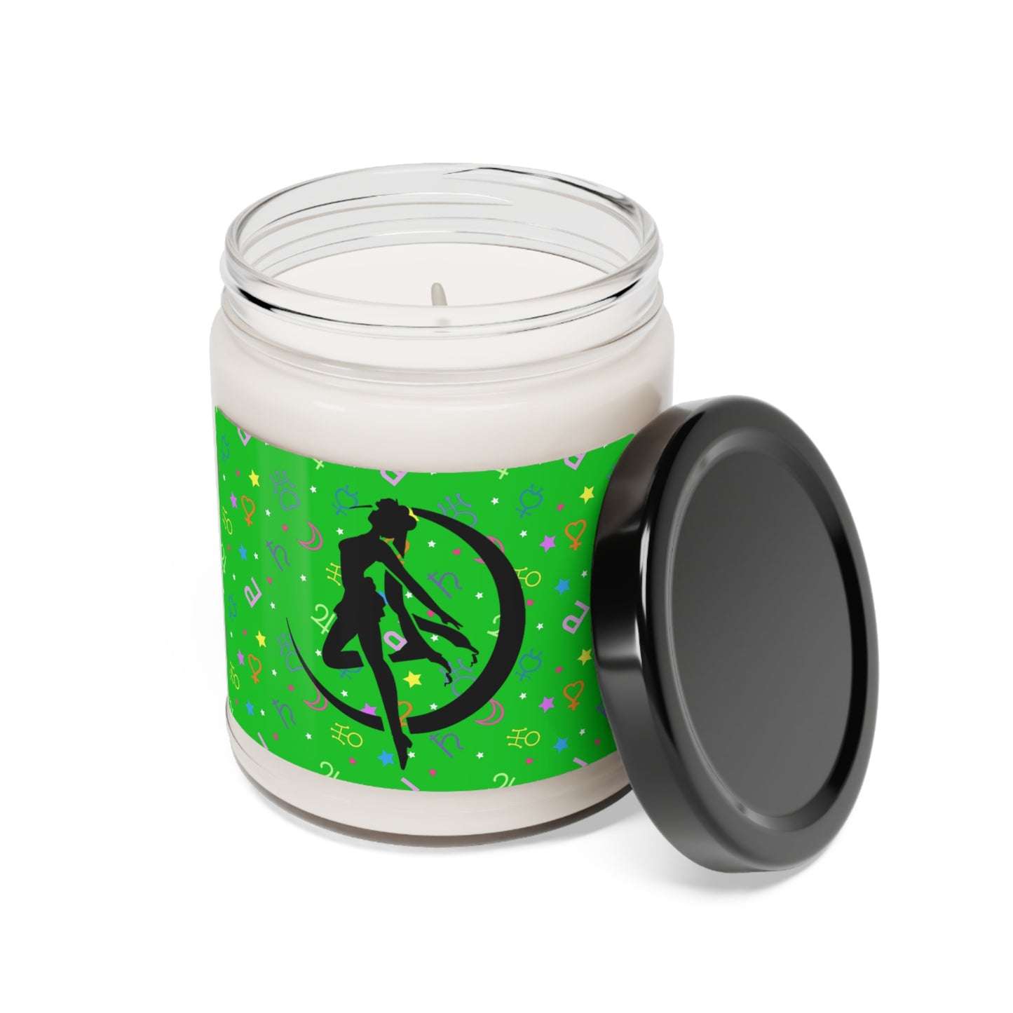 Sailor Symbols Planets Magical Girls Scented Soy Candle, Green, anime, kawaii, cosplay, scouts, natural soy wax 9oz