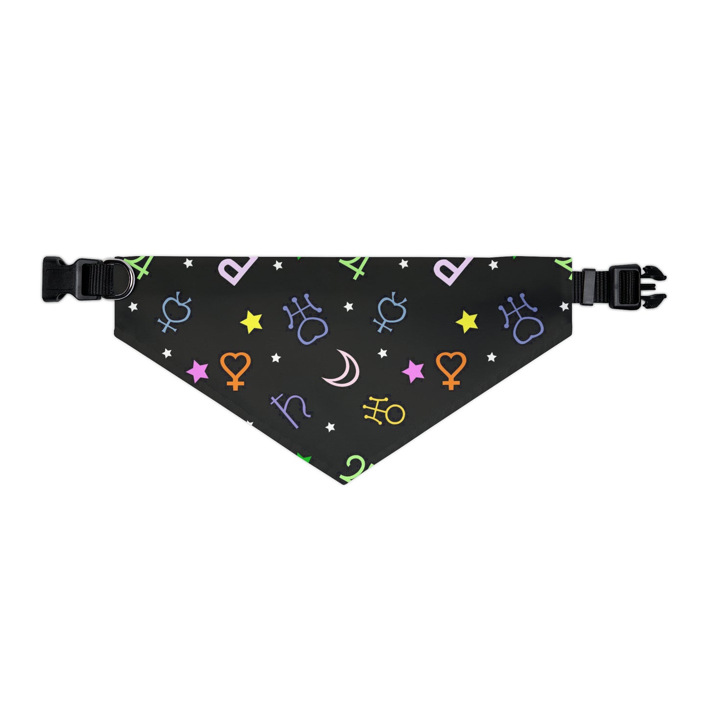 Pet Bandana Moon Symbols Collar, scouts, anime pet cosplay, black bandana
