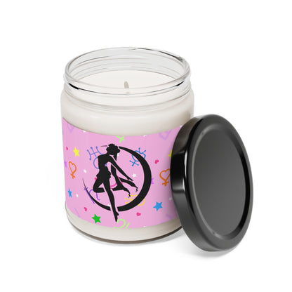 Sailor Symbols Planets Magical Girls Scented Soy Candle, Pink, anime, kawaii, cosplay, natural soy wax 9oz