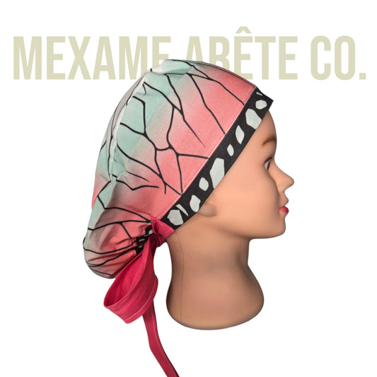 2 ways wearing Euro Style Traditional Japanese Scrub Shinbu Cap Doctors, Veterinarian, Dentist, Chef, Nurse