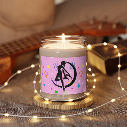 Sailor Symbols Planets Magical Girls Scented Soy Candle, Pink, anime, kawaii, cosplay, natural soy wax 9oz