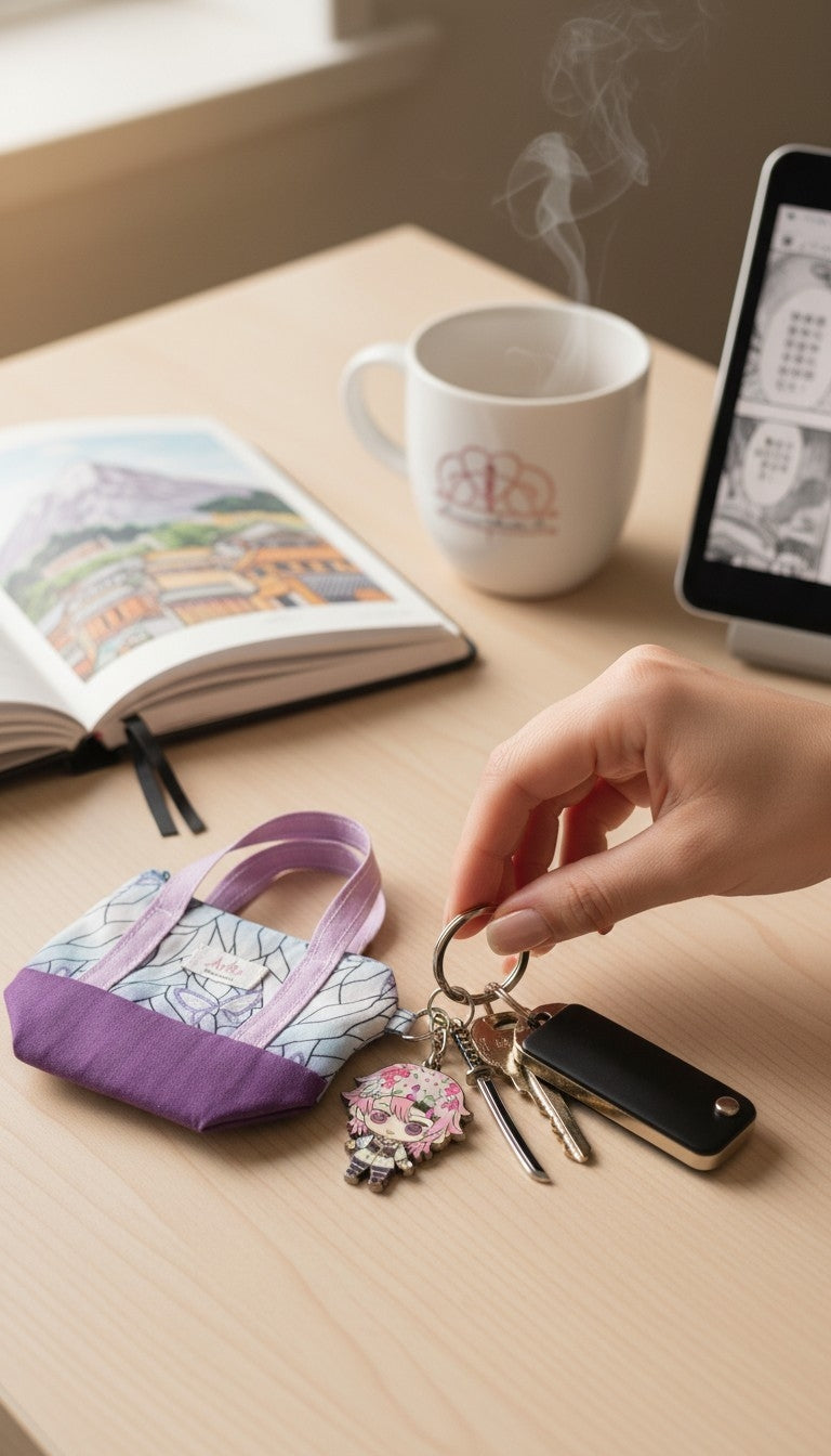 Shinobu mini tote bag keychain.